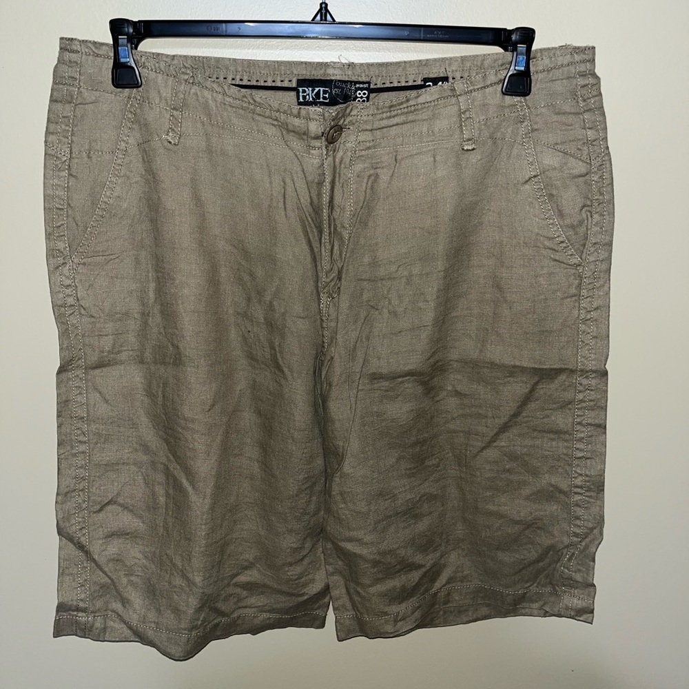 100% Linen Men's Khaki Shorts